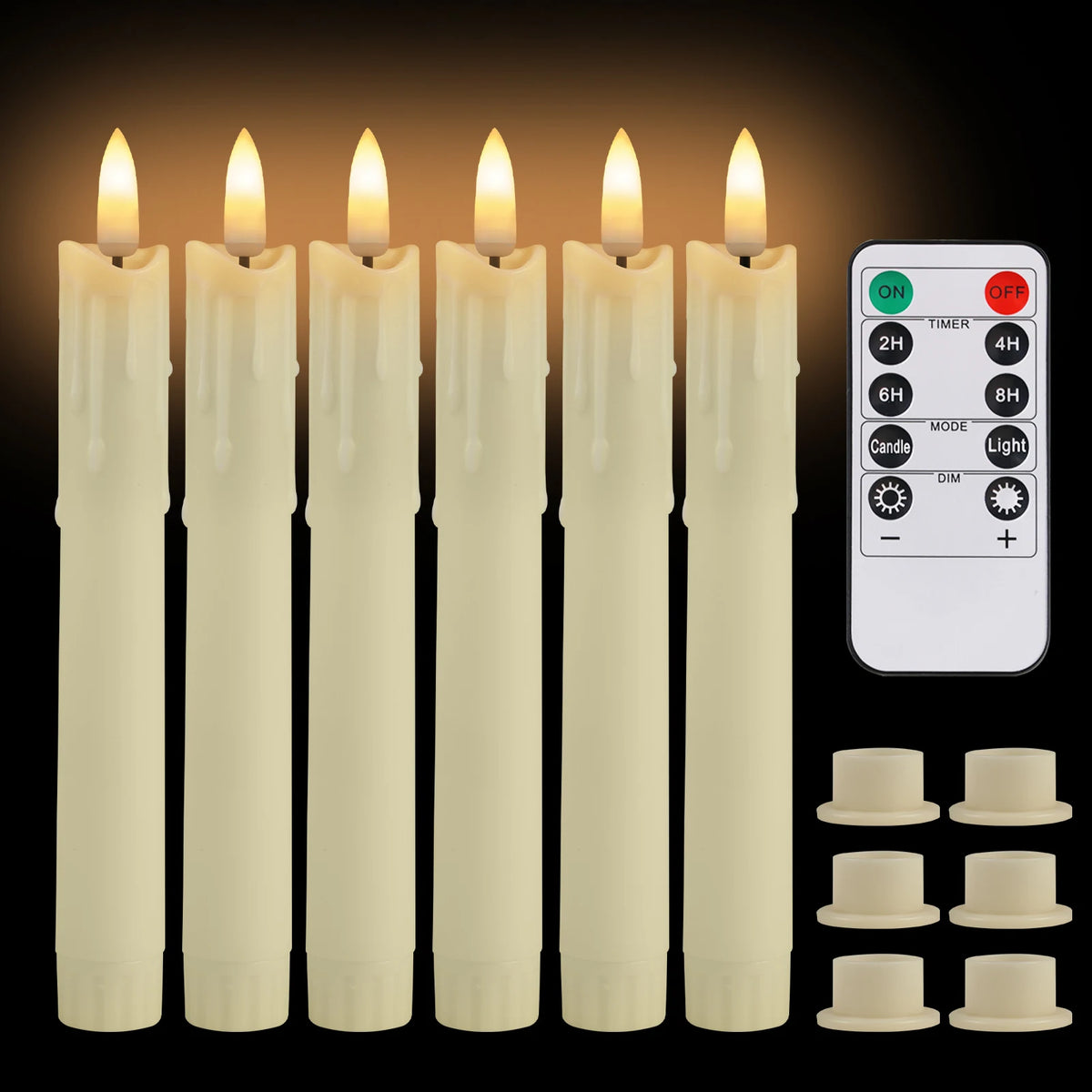 décoration intérieure moderne bougies led sans flamme blanc opaques télécommande pièces base plate