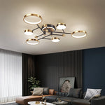 lampe suspendue moderne noir doré acier poli plafonnier led salon chambre coucher