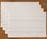 serviettes table moderne rustique beige clair rayures blanches motifs géométriques respectueux environnement setSize30x50cm setSizeCoffee
