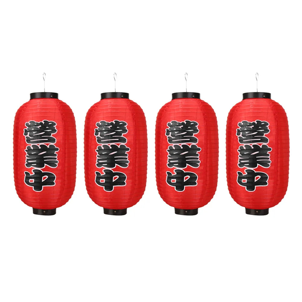 lanterne japonaise traditionnelle suspendue tissu blanc rouge décoration fête mariage intérieur extérieur