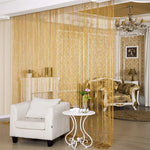 rideau franges perlées 100x200cm polyester transparent moderne salon décoration couleur argentée