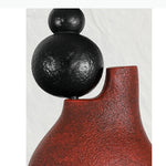 sculpture abstraite moderne rouge noir minimaliste décoration intérieure artistique contemporaine
