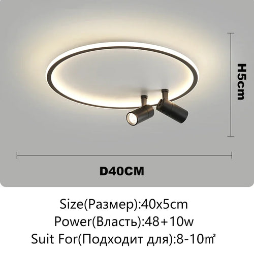 plafonnier led rond moderne blanc noir luminaire salon salle manger maison minimaliste