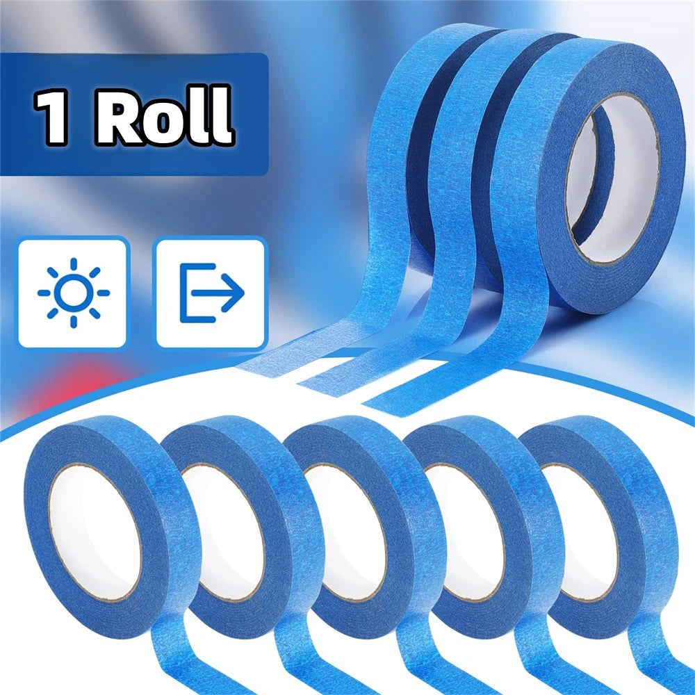 ruban peinture bleu rayures noires adhésif pratique peinture décoration bricolage 1.2cm 1.5cm 2cm 2.5cm