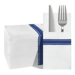 serviettes papier jetables moderne or rayées fourchette couteau absorbantes 16in pliées élégantes festival