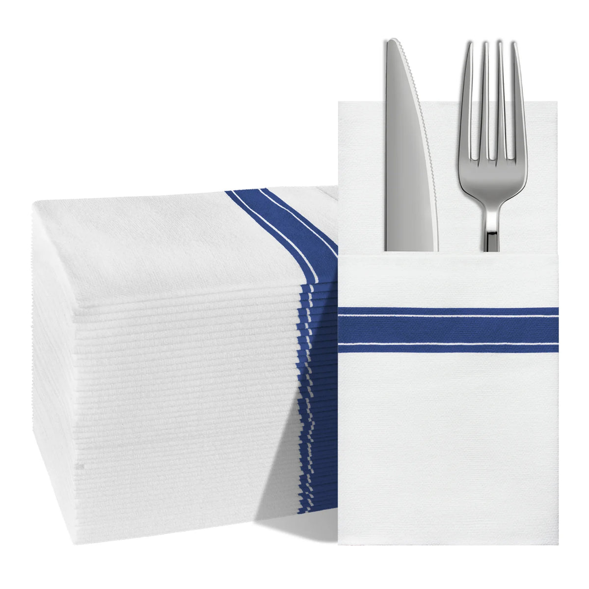 serviettes papier jetables moderne or rayées fourchette couteau absorbantes 16in pliées élégantes festival