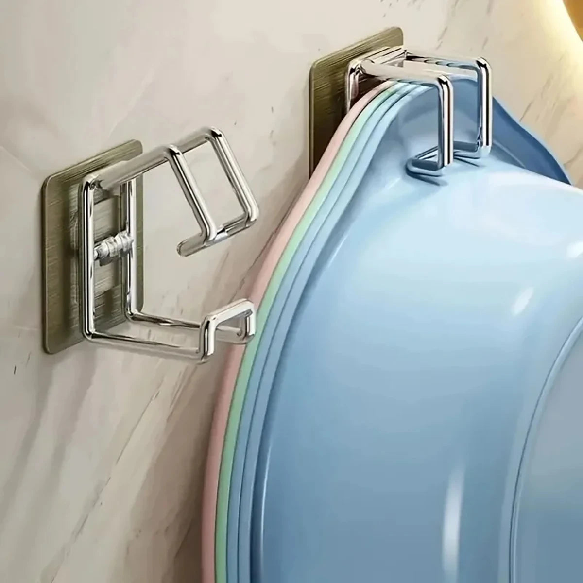 supports muraux acier inoxydable moderne multiple utilisation adhésif fixations bols couverts rangement salle bains