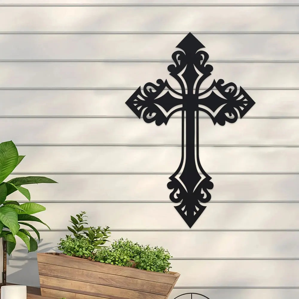 décoration murale croix motif floral gothique baroque religieux moderne