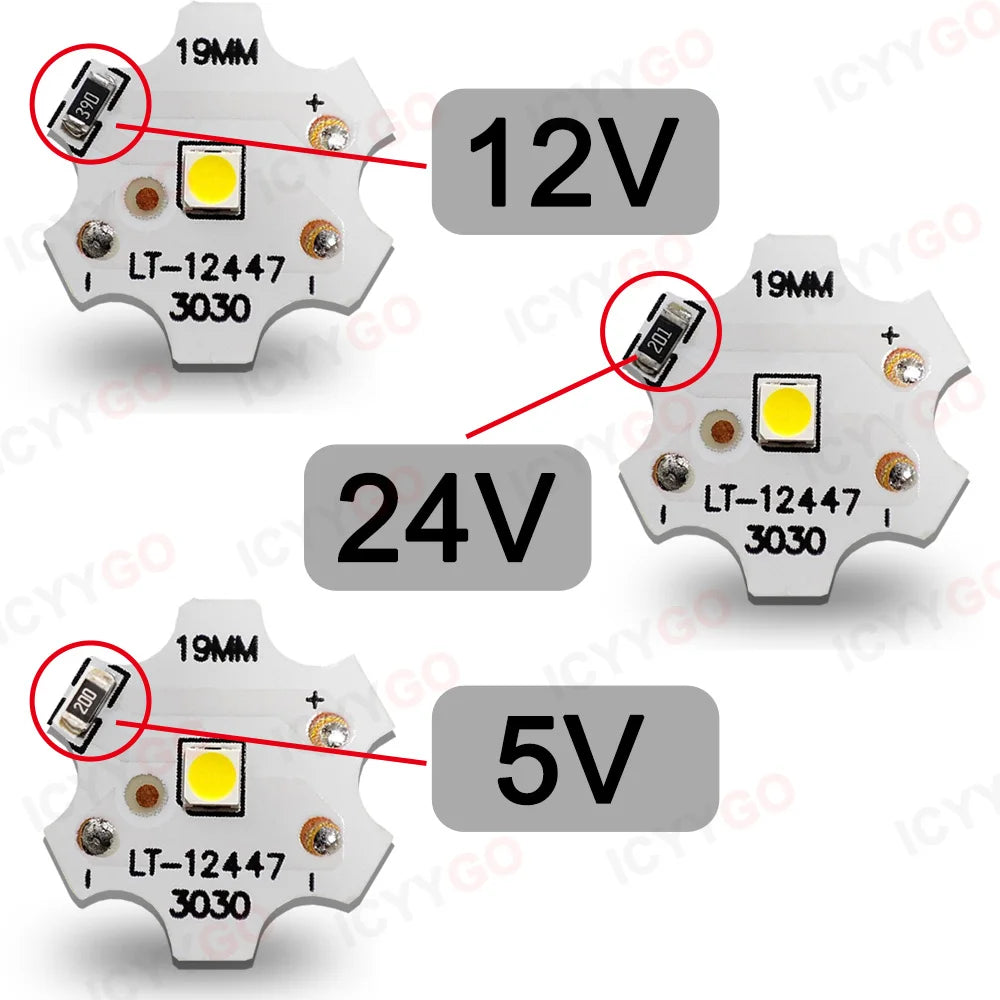 ampoules led 5v 12v 24v blanc chaud plaque 19mm diode carré moderne fixations vis