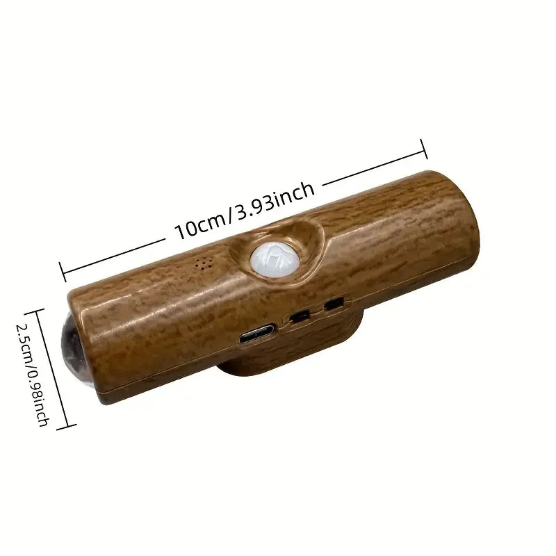 lampe murale rechargeable led détecteur mouvement réglable moderne clips marron clair aspect bois naturel