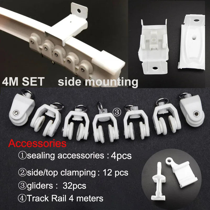 rideau glissière blanc moderne clips top clamping glissière flexible plastique 1m 2m 3m