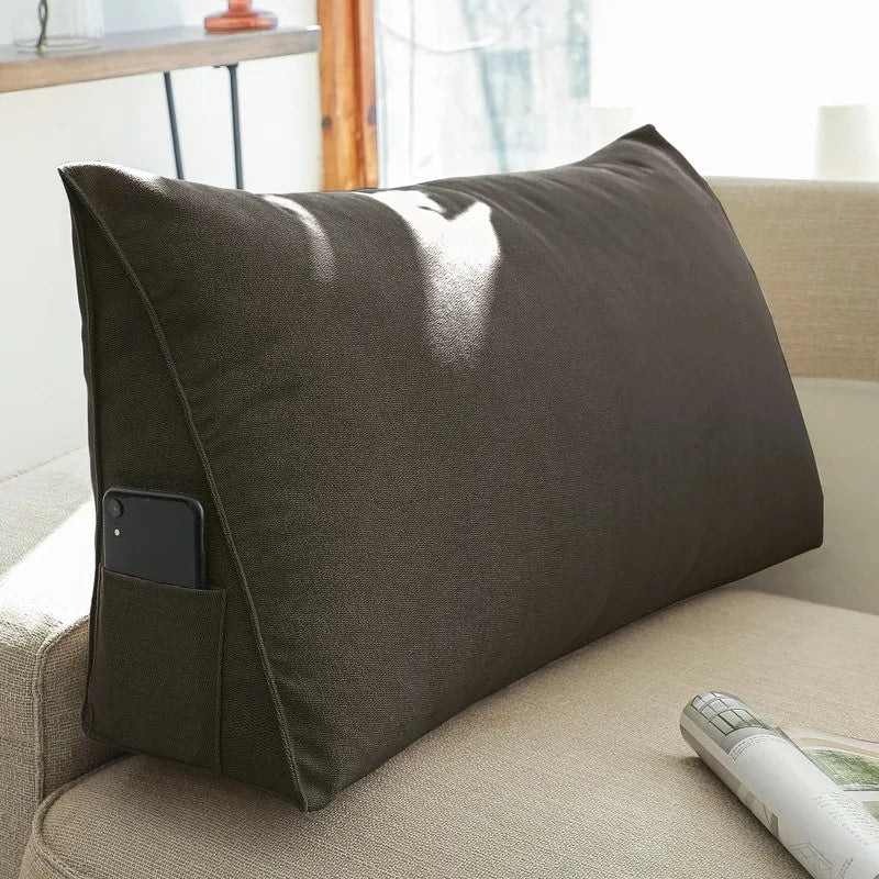 coussin triangle moderne laveable beige gris rose bleu incliné lit siège