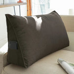 coussin triangle moderne laveable beige gris rose bleu incliné lit siège