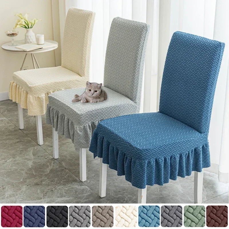 housse chaise tissé motifs géométriques moderne orange beige gris bleu