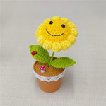 plantes crochet tournesol pois vert jaune bleu marron blanc créatif artisanal