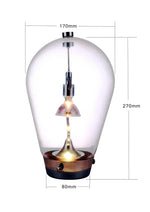 lampe table led transparente moderne minimaliste interrupteur tactile base métal chromé