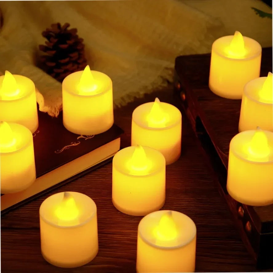 bougies led scintillantes batterie blanc modernes decoration noel mariage 12 pcs
