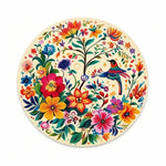 placemat classique floral oiseaux vert beige rose blanc 35cm 35cm