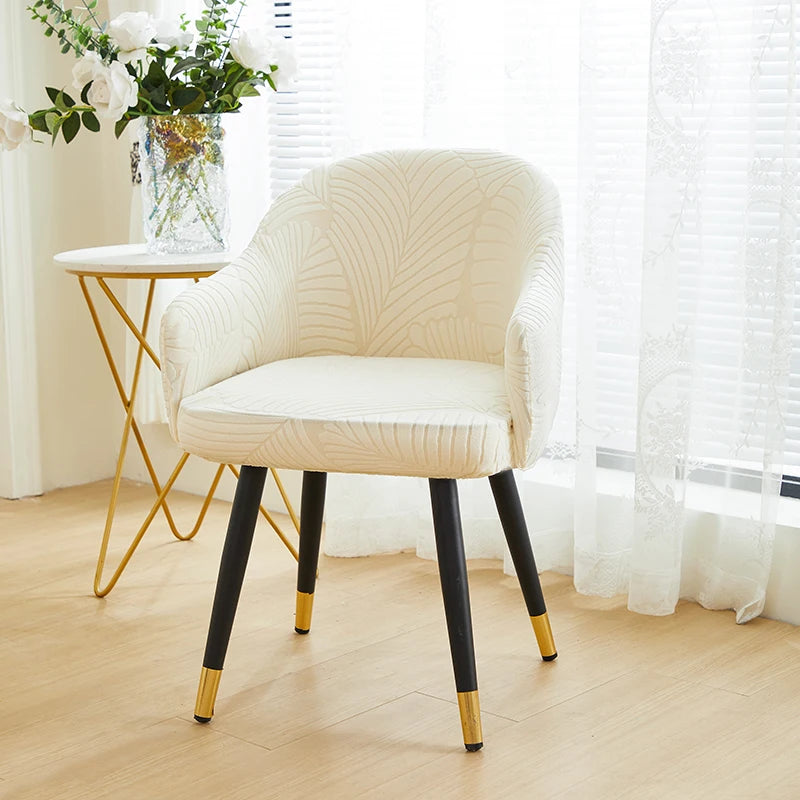 housse fauteuil moderne imprimé feuilles couleur gris orange vert élasthanne polyester amovible lavable
