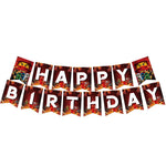 assiettes papier serviettes gobelets tissu table ninjas feu anniversaire thème ninja rouge vert