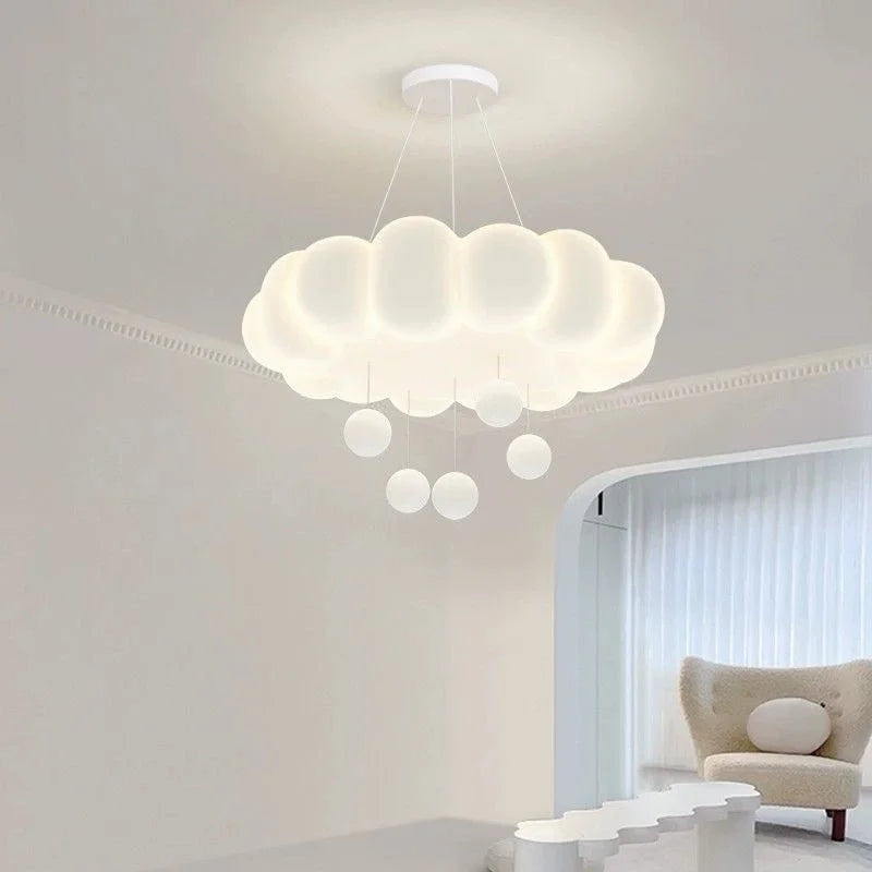 suspension moderne nuage étoiles blanc acrylique fer pc pvc certification ccc cqc ul vde
