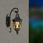 lampe murale classique ornée motifs floraux fixation noir ip65 ledextérieur résistante mưa