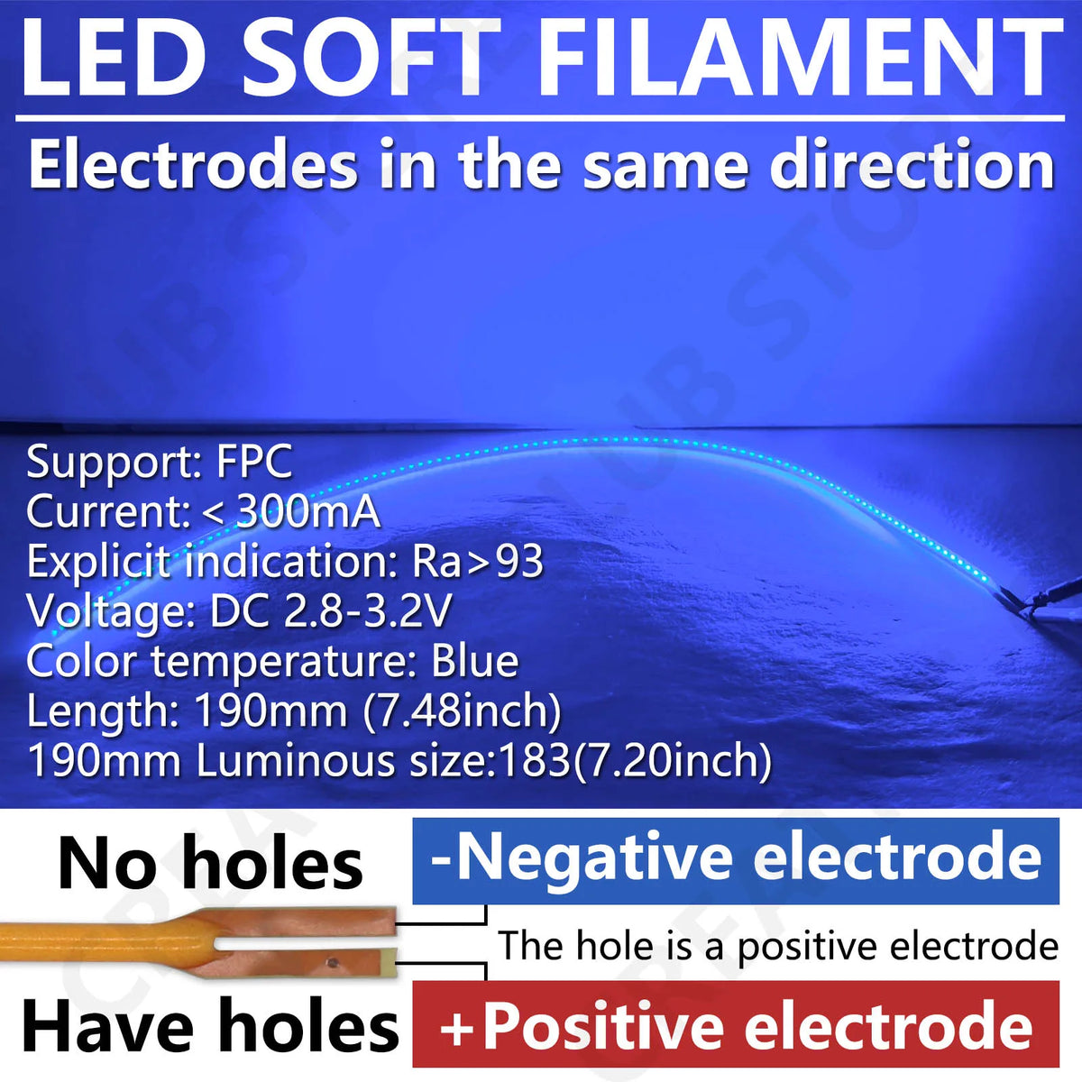 filament led souple 190mm rouge vert bleu rose technologie bricolage diy đèn led