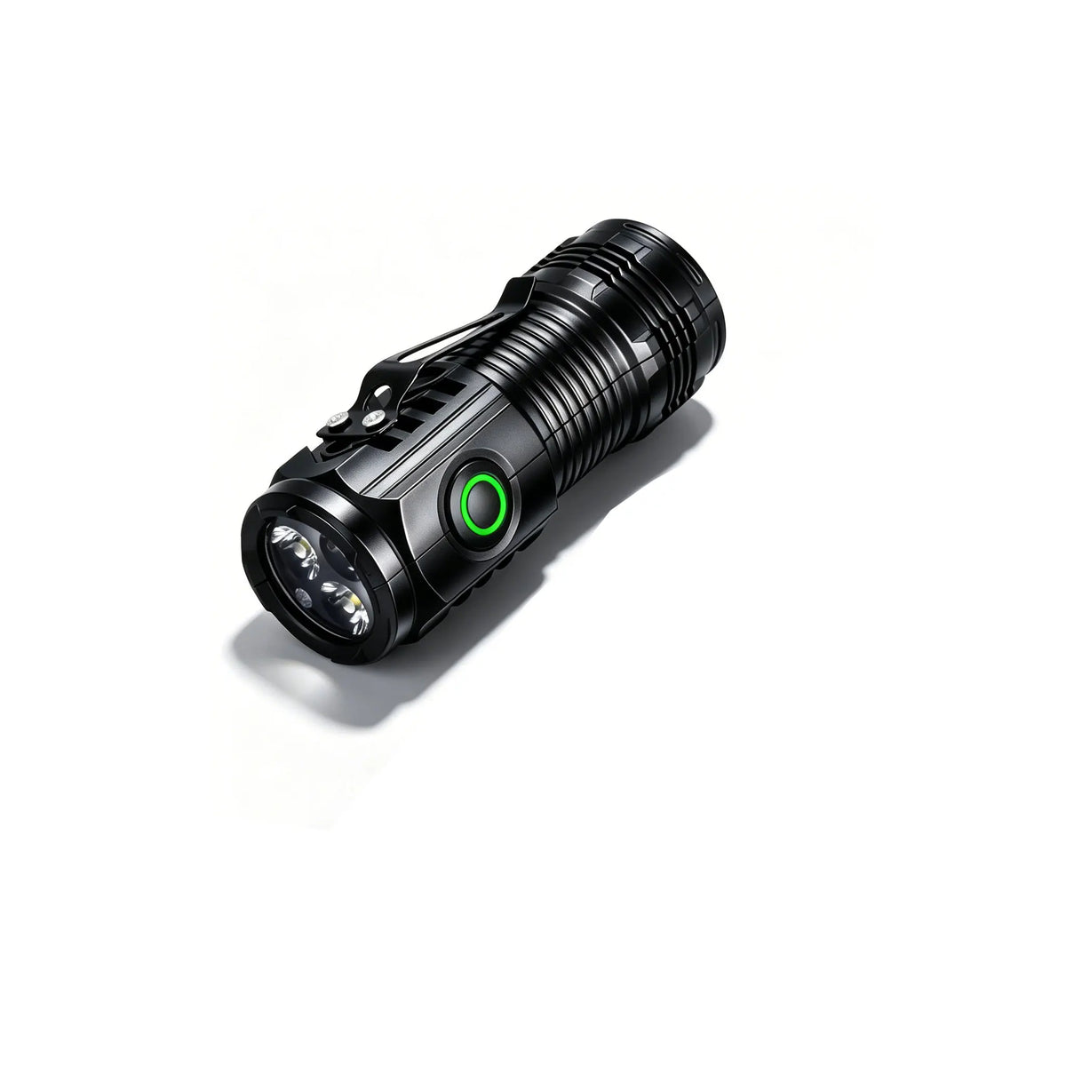 lampe torche rechargeable usb écran numérique zoom porte clés edc noir robuste moderne clips
