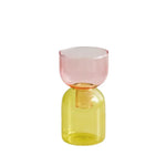 vases modernes transparents vert jaune orange rose bleu violet set deux pièces