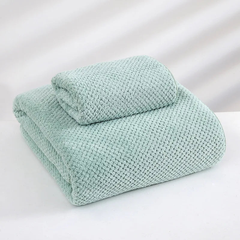 serviette bain microfibre bleu clair séchage rapide motif points adultes