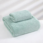 serviette bain microfibre bleu clair séchage rapide motif points adultes