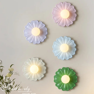 lampe murale fleur violet rose bleu blanc vert moderne minimaliste chambre enfantDecorationMuraleApportDouceurElégance