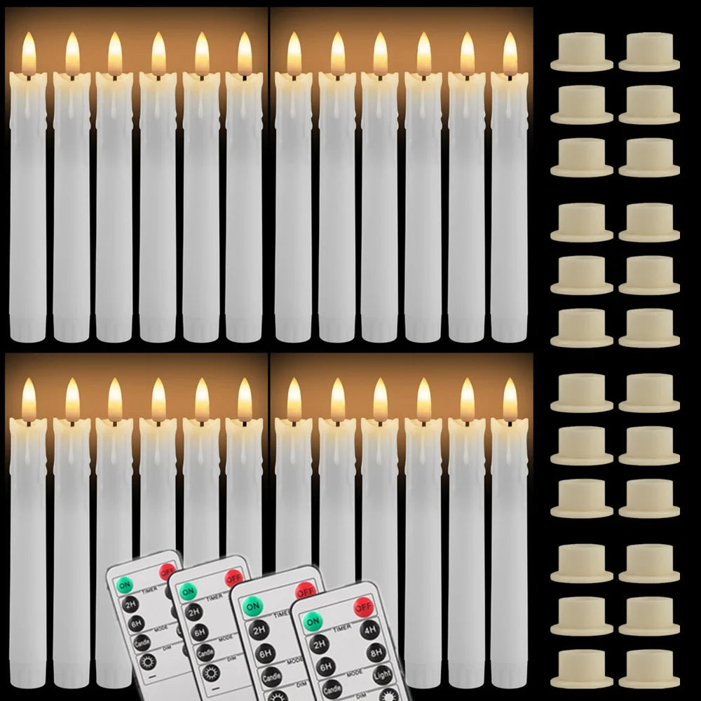 décoration intérieure moderne bougies led sans flamme blanc opaques télécommande pièces base plate