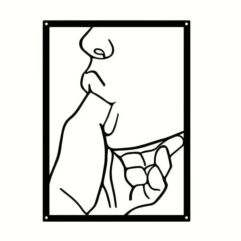 tableau mural abstrait minimaliste contemporain fer noir blanc résistant rouille
