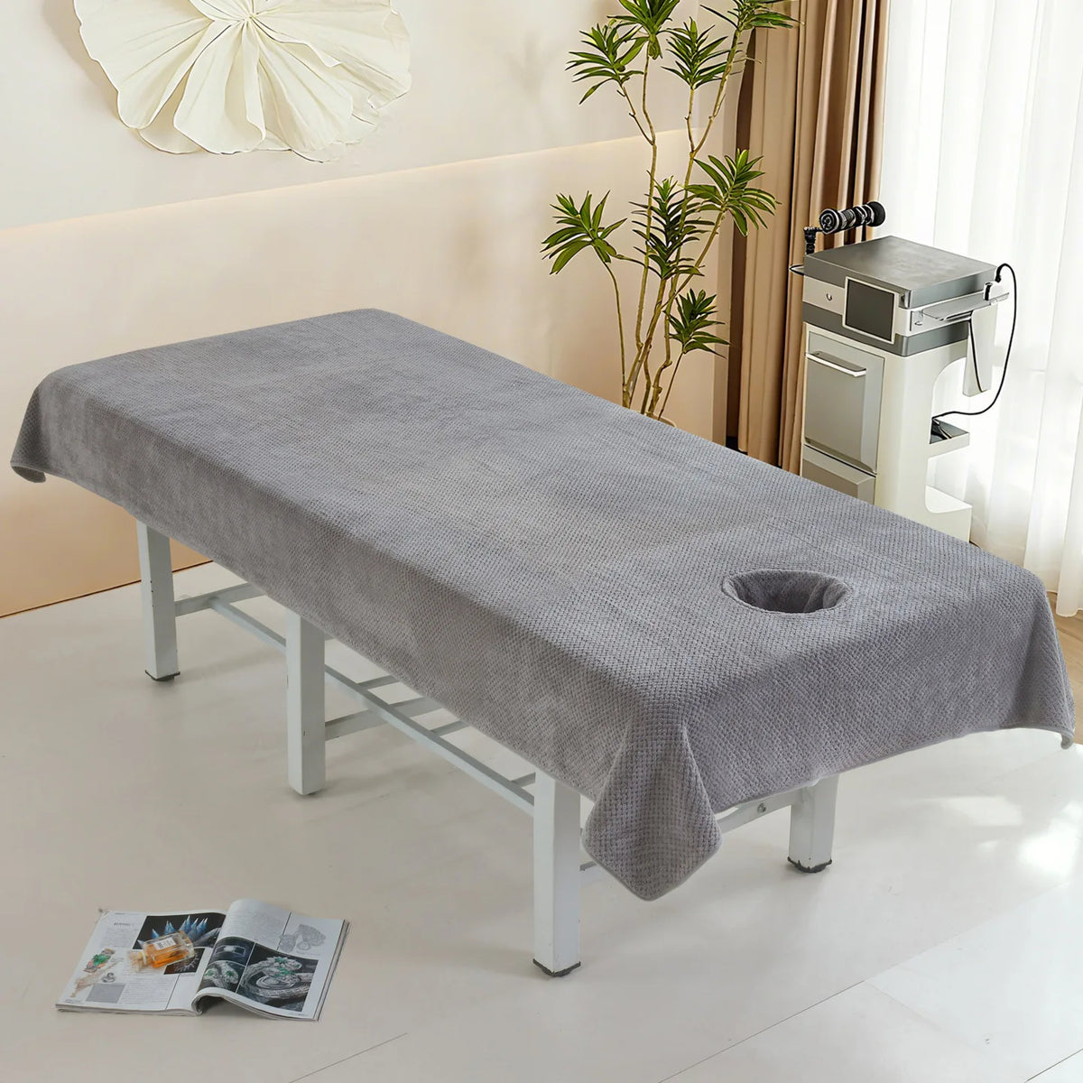 couverture massage texture douce beige blanc rose gris moderne