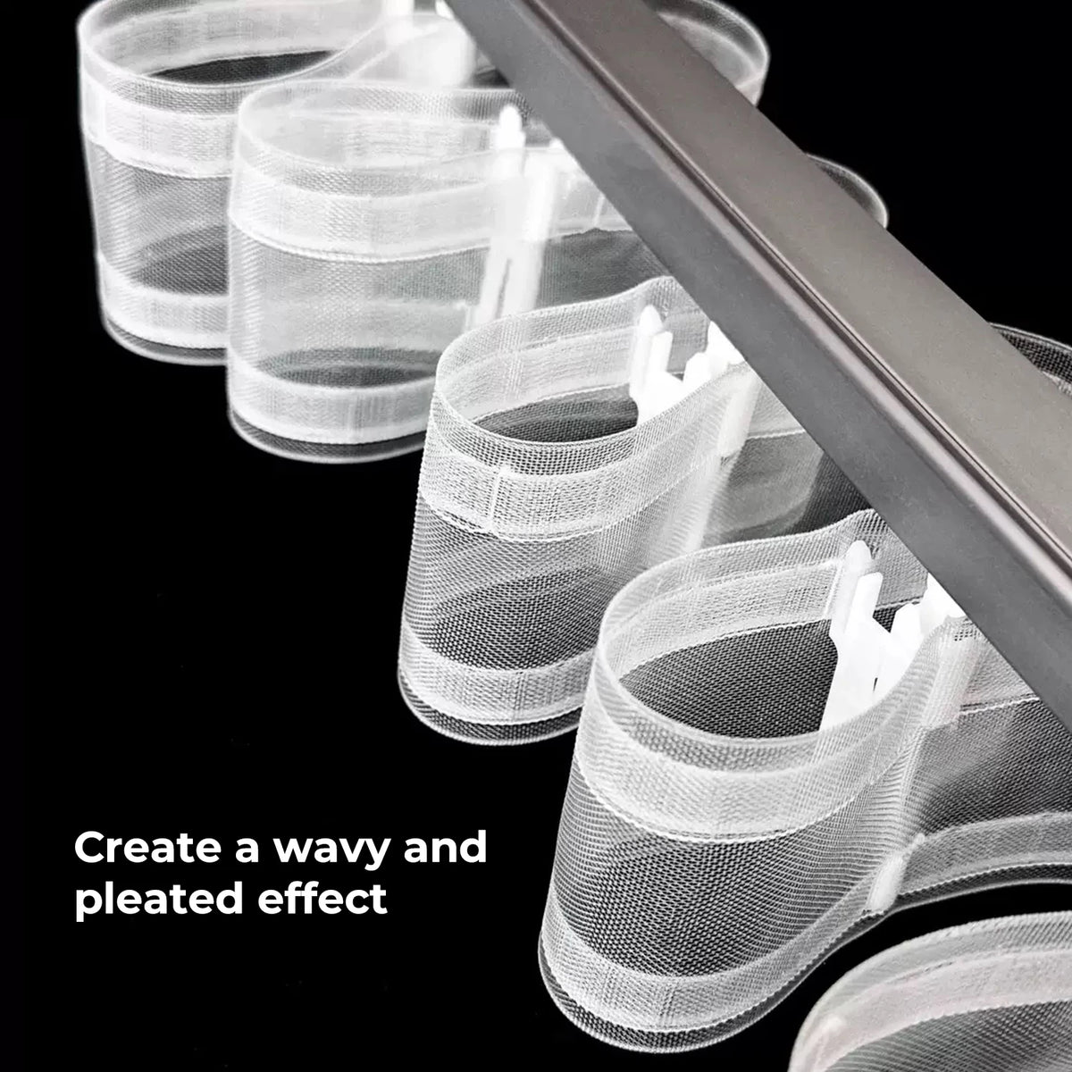 rideaux blancs rubans fins clips modernes accessoires voilages polonais fixations plastique haute qualité