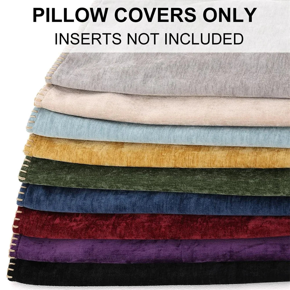 taies d'oreiller décoratives chenille velours moderne zippées imprimés géométriques couleurs variées maison hospitalière