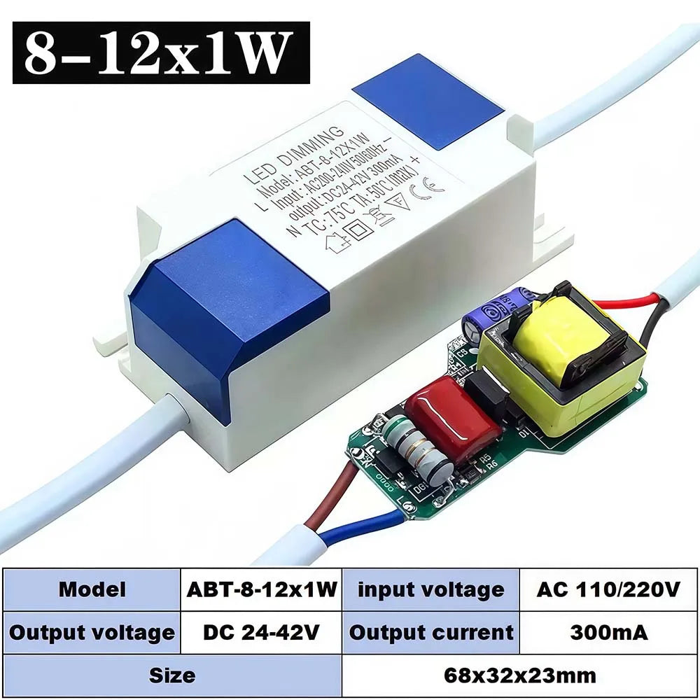 drivers led dimmable certification rohs tension sortie 60v câbles blancs interrupteur moderne technique 300ma