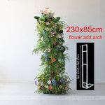décoration murale bouquet fleurs artificielles roses blanches jaunes bleues feuilles vertes mariage fête événement