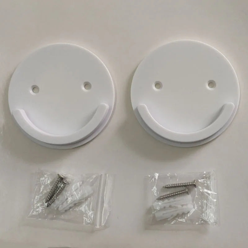 supports muraux adhésifs anti dérapants rideau douche blancs rond lisses moderne 2pcs 4vis