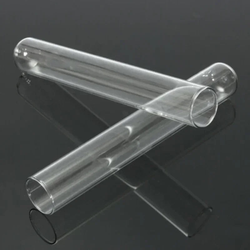 tubes essai verre borosilicate transparent fond rond utilisation laboratoire plantes hydroponiques décoration pièces