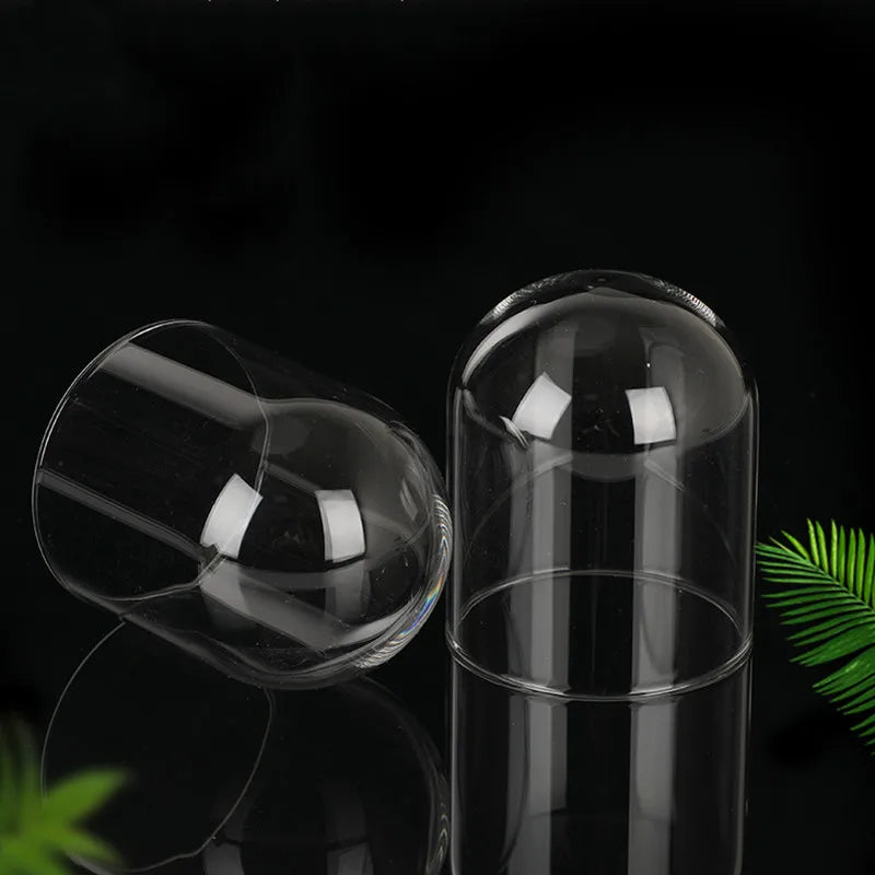 cloche verre transparent horloge vintage cadran bois aiguilles balancier deco classique protection gâteau sophistication