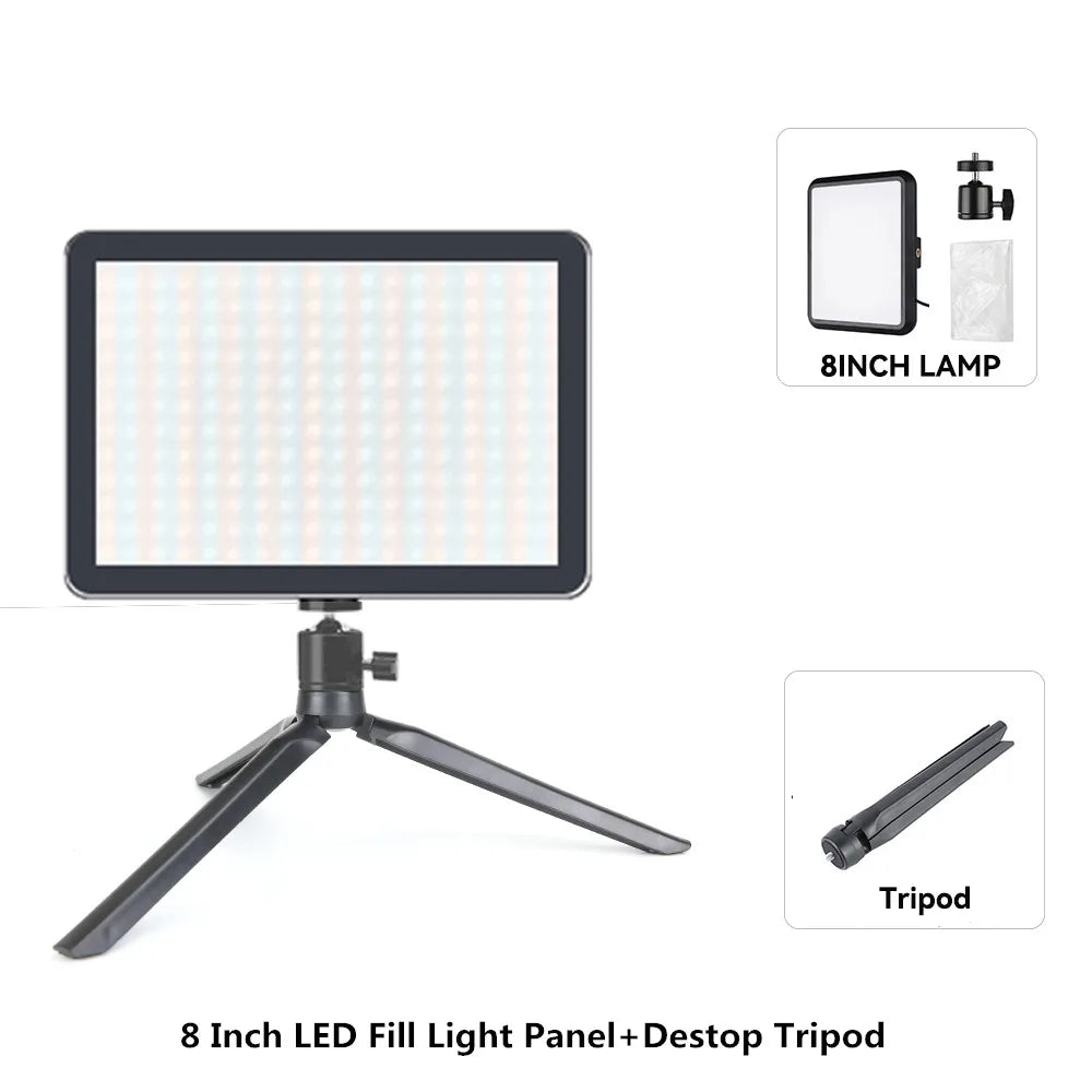 lampe led photo noir modulaire trépied réglable 12 pouces cct 2800k 9000k cdi 100