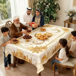 nappe polyester coton or blanc noire motifs islamiques classique adhésive noël grâce nouvel an