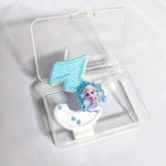 bougies anniversaire forme chiffres frozen elsa glitter bleu blanc decorative thème