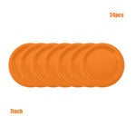 assiettes papier orange serviettes gobelets nappe table moderne événement anniversaire mariage baptême