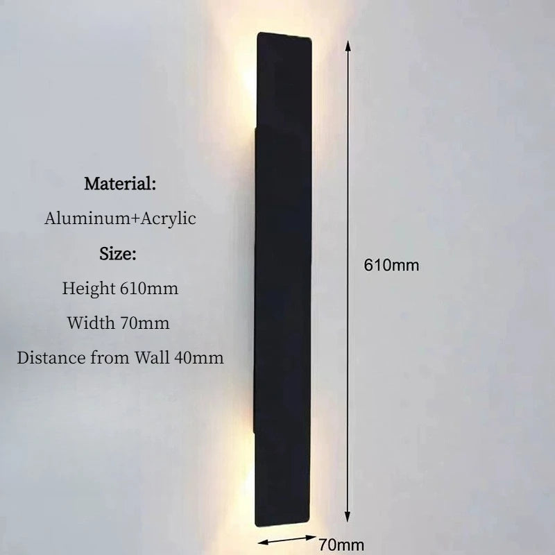 lampe murale moderne noire étanche 18w ip65 led 85265v ip65
