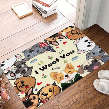 tapis porte chien motif mignon Noël décor maison intérieur moderne petit 30x50cm
