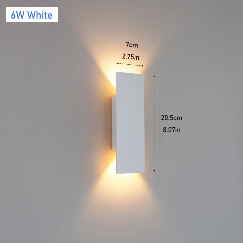 lumière led applique murale moderne étanche ip65 18w blanc noir adhésiveextérieur