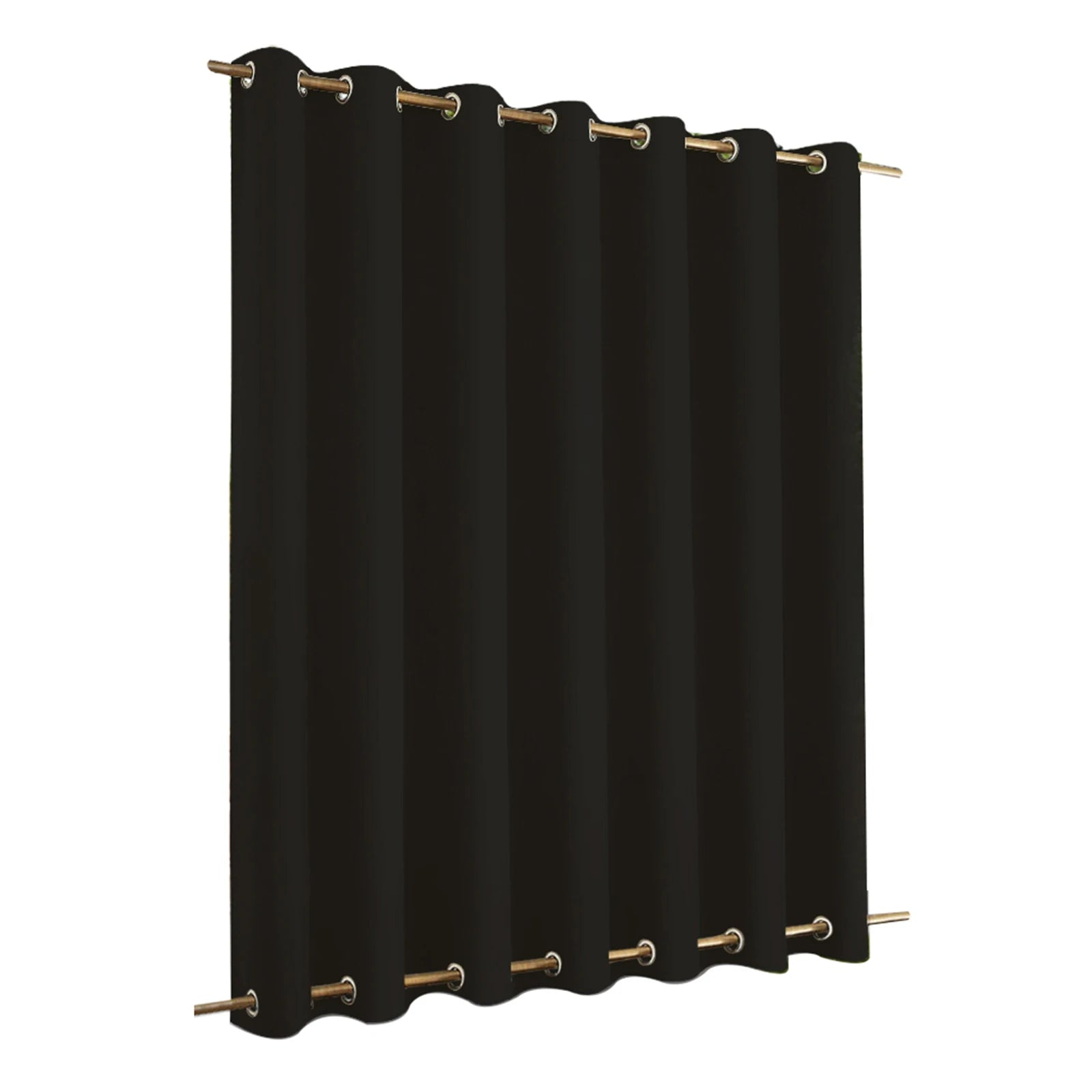 Rideau opaque noir élégant avec œillets métalliques, idéal pour bloquer la lumière et ajouter une touche moderne à votre intérieur. Accessoire de maison essentiel pour le salon ou la chambre, offrant intimité et style.
